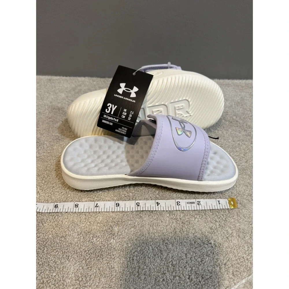 Violet Youth Size 3Y Under Armour Adjustable Slides (G Ignite Pro 8)
